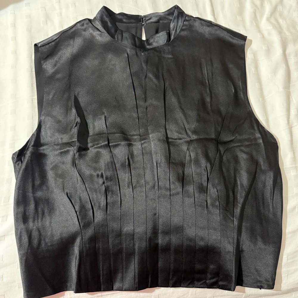 Banana Republic Black Sleeveless Silk Blouse